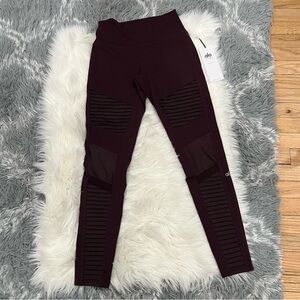 ALO Yoga High Waisr Moto Leggings with Mesh Accents